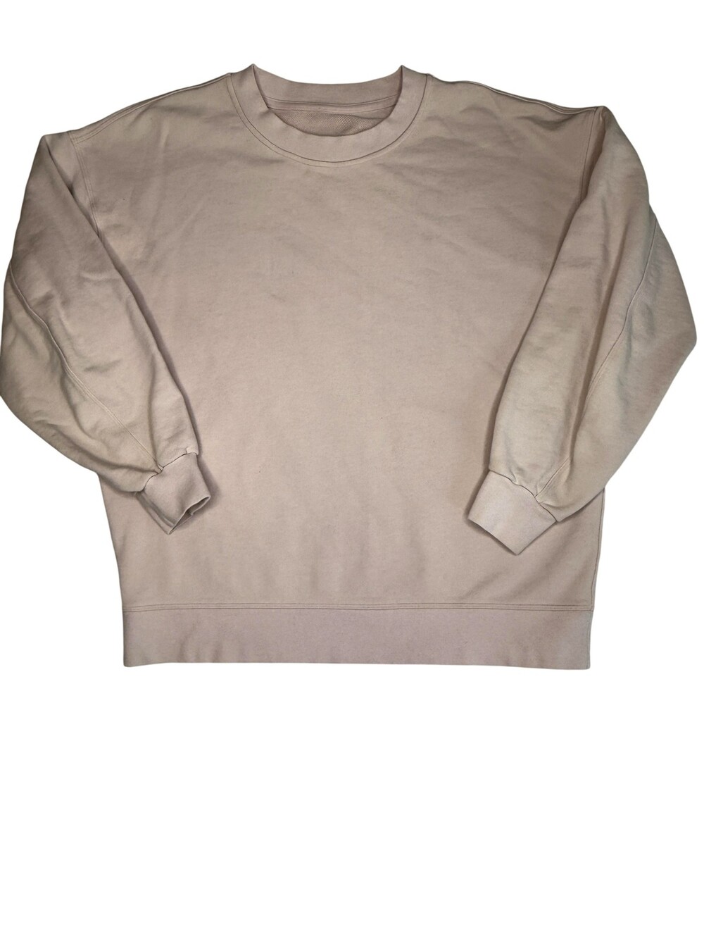 Lululemon Sweatshirt Womens Large Pink Crew Neck Pullover Logo Cozy Fleece Knit